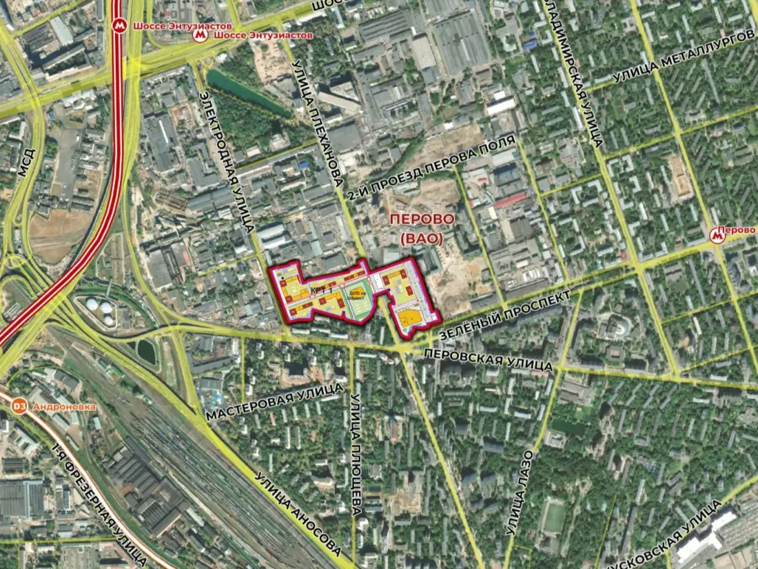 Комплексное развитие территории нежилой застройки города Москвы, площадью 11,74 га, расположенной в производственной зоне № 54 «Прожектор» (территория 1)